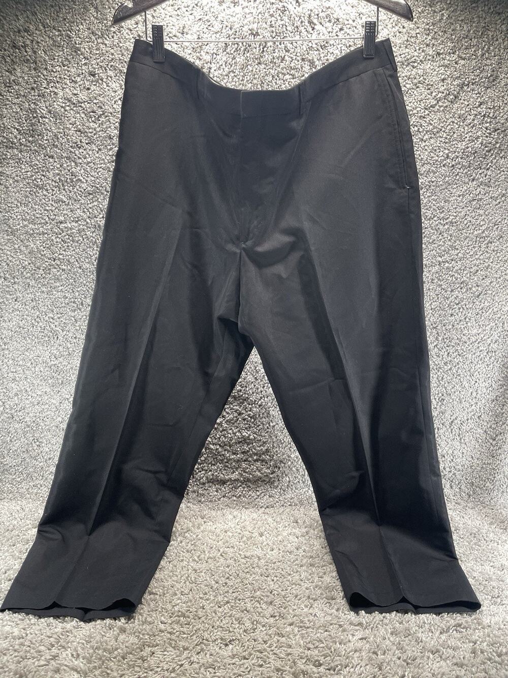 Haggar Black Label Straight Fit Flat Front Dress Pants Black Size 38x30